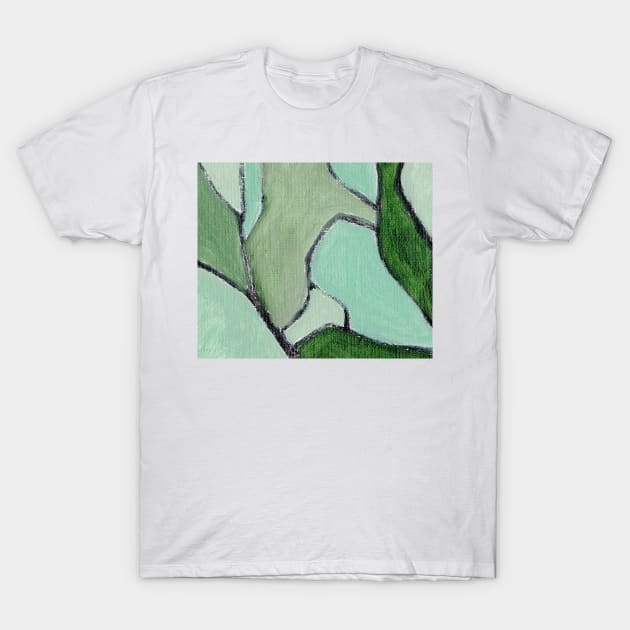 Mint Green Abstract Art T-Shirt by Go Abstract Art